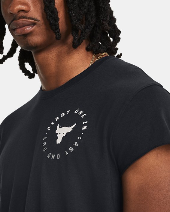 Men's Project Rock Cap Sleeve T-Shirt in Black image number 3
